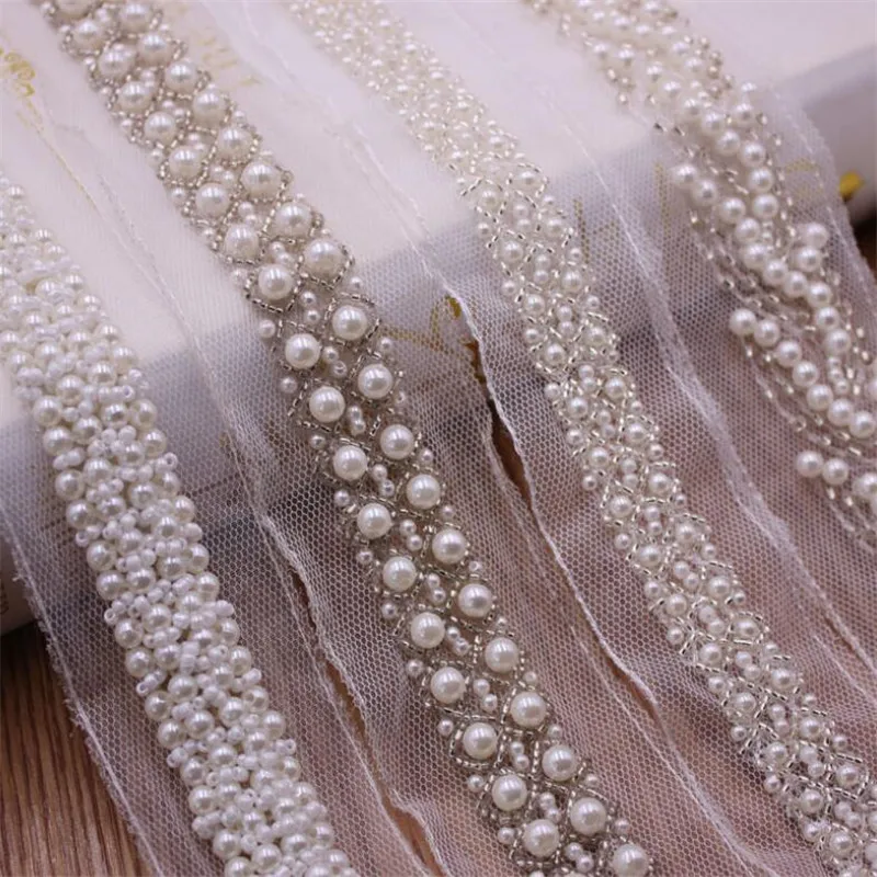 Жемчужные бусины кружевная отделка воротника бисероплетение лента для волос