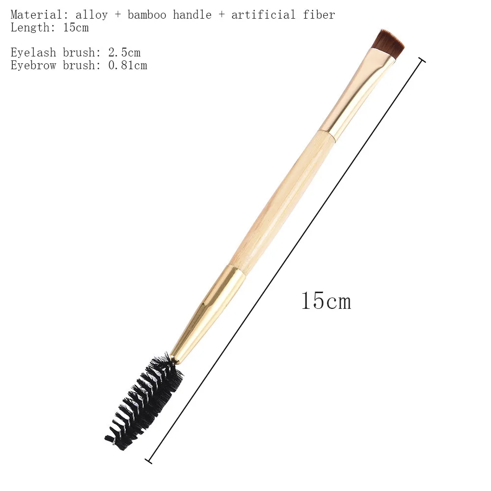 

2 In 1 Eyebrow Comb Brushes Portable Eyelash Brush Bamboo Handle Double Heads Eyelash Brush Professional Beauty Makeup Tools