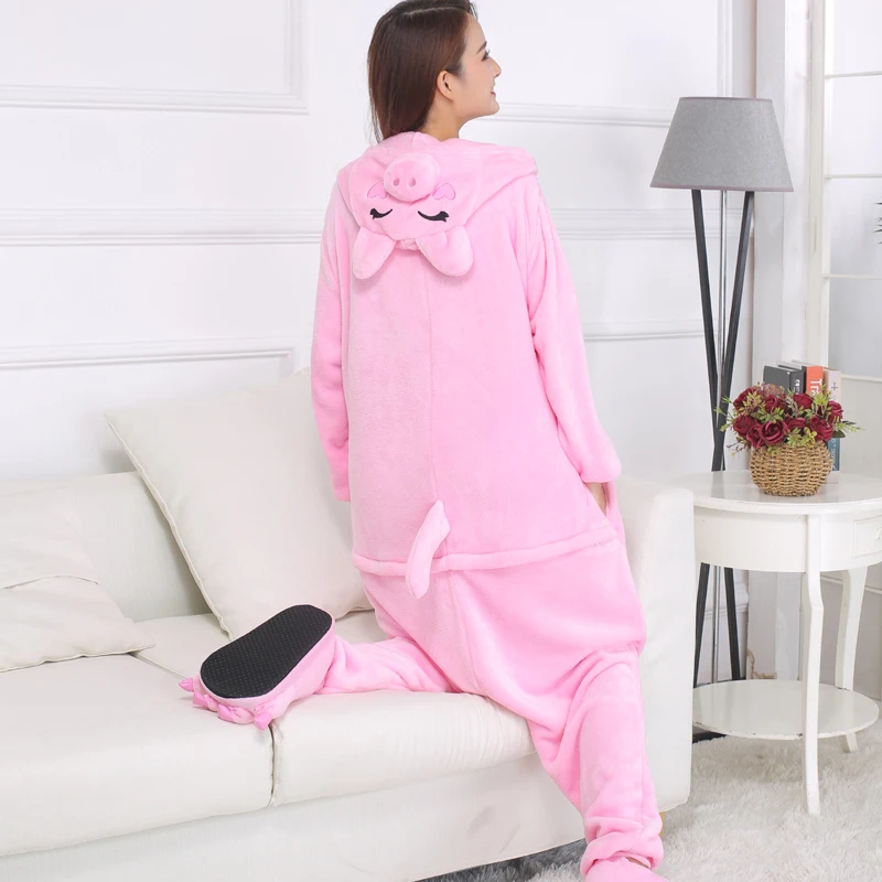 Женские комбинезоны кигуруми на молнии со Свинкой из мультфильма Женский