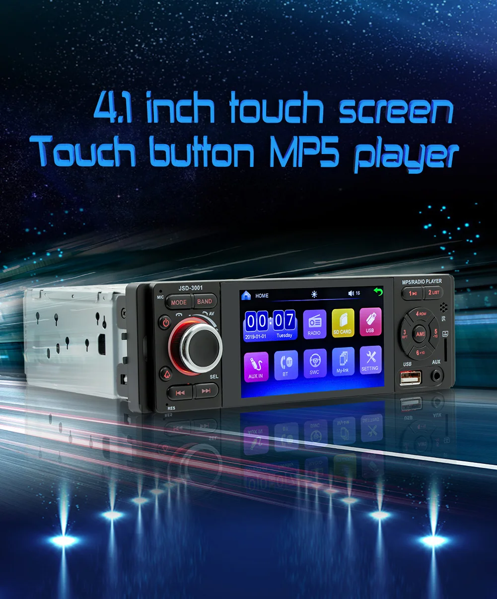 Фото Автомагнитола MLOVELIN 1 Din с сенсорным экраном MP5-плеер поддержкой Bluetooth USB FM камеры