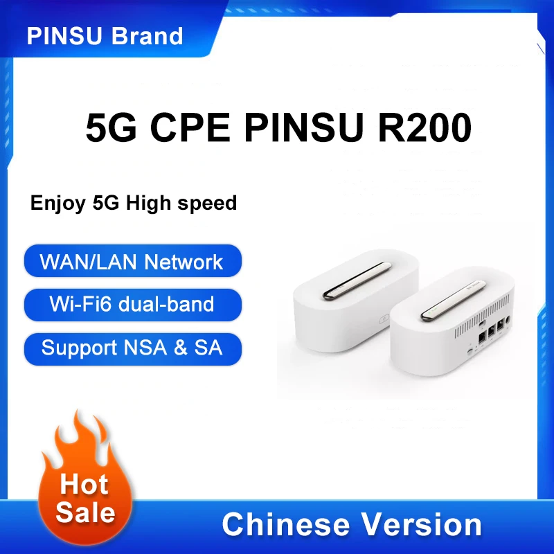 Original PINSU R200 5G WiFi 6 Dual-core Router NSA+SA Mesh WiFi 5g router With SIM card 5G LTE Cat16 Sub-6 Moden Qualcomm SDX55