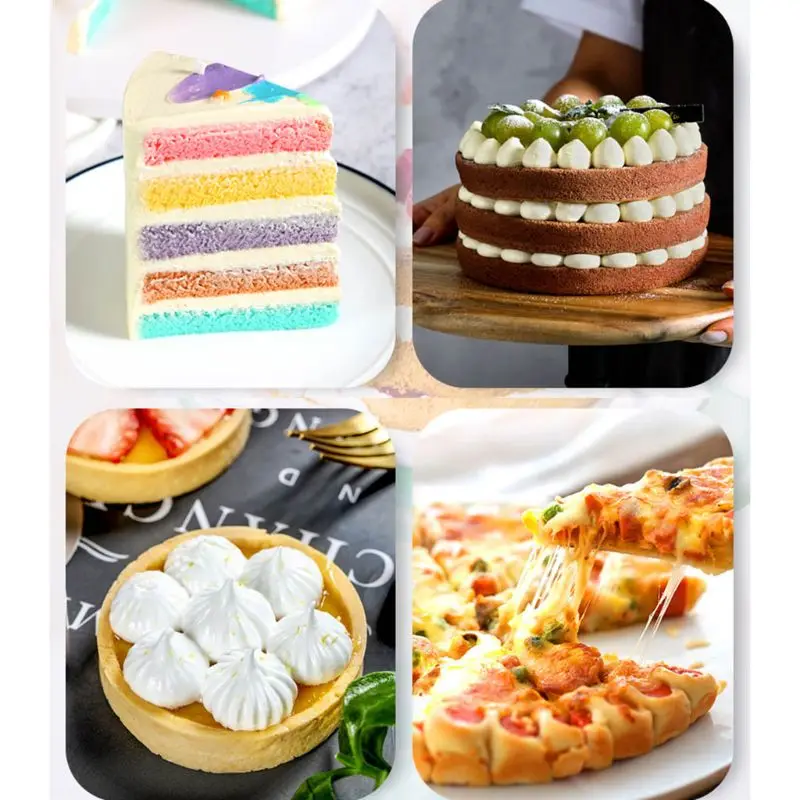 

4pcs 8 Inch Non-stick Silicone Round Rainbow Cake Mold Pizza Baking Pan DIY Tool