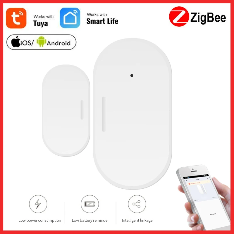 

Смарт-Датчик ZigBee Tuya для окон и дверей, детекторы открытия/закрытия дверей, совместим с приложением Smart Life Tuya