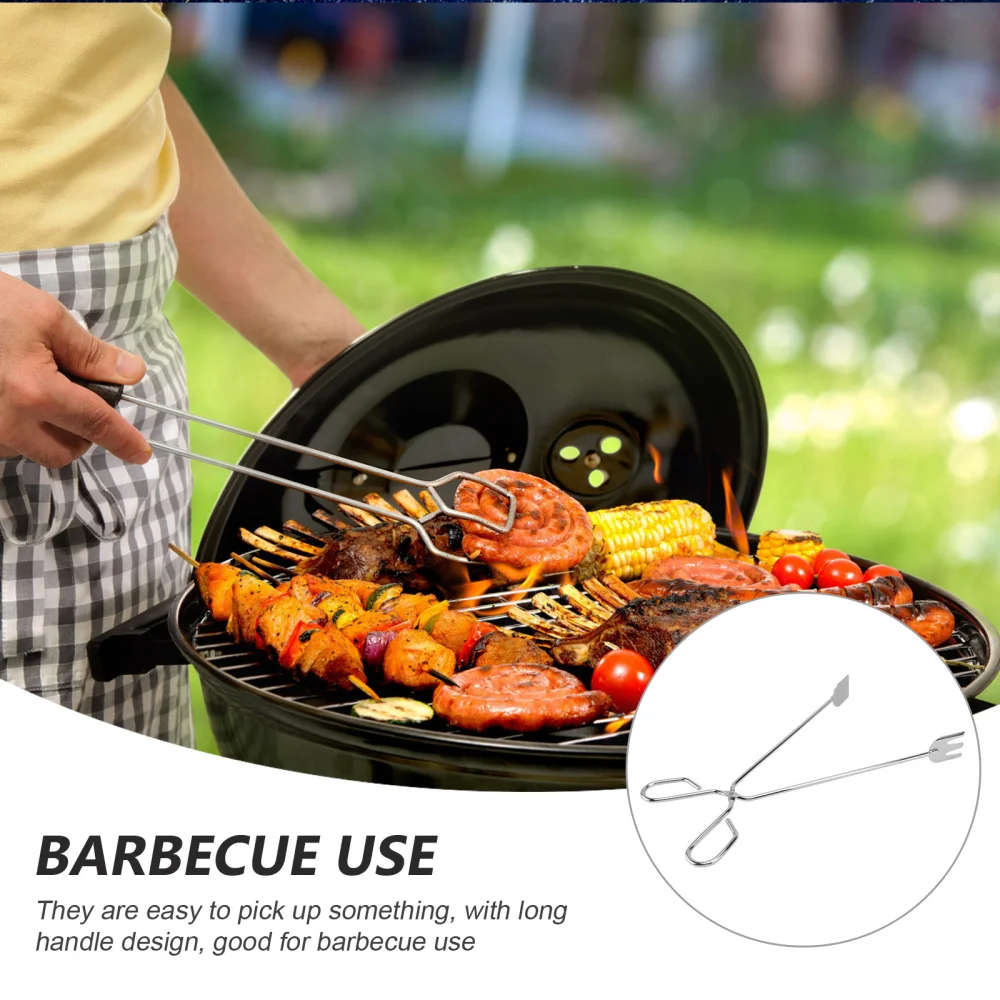

2PCS Household Charcoal Clip Outdoor Barbecue Charcoal Clamp (Silver 2 Sizes)