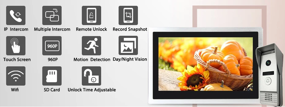 Dragonsview Wifi видео дверной звонок с монитором IP видео домофон система широкоугольный сенсорный экран запись обнаружения движения