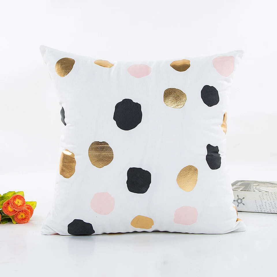 Геометрические бронзовые наволочки с принтом в полоску хлопковые подушки чехлы