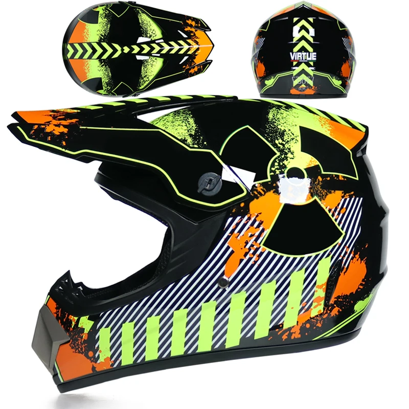 Профессиональный Гоночный Кроссовый шлем hors route Casque Moto Capacete Moto Casco внедорожный мультяшный детский мотоциклетный шлем - Цвет: 10