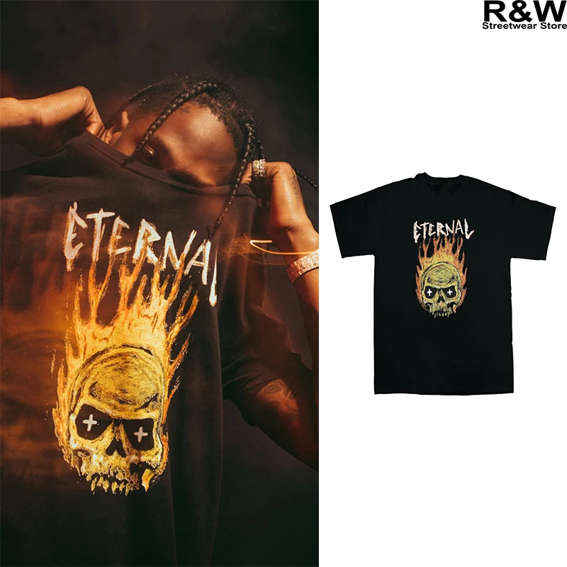 Футболка Трэвис Скоттс astroworld для мужчин и женщин хлопковая уличная одежда с