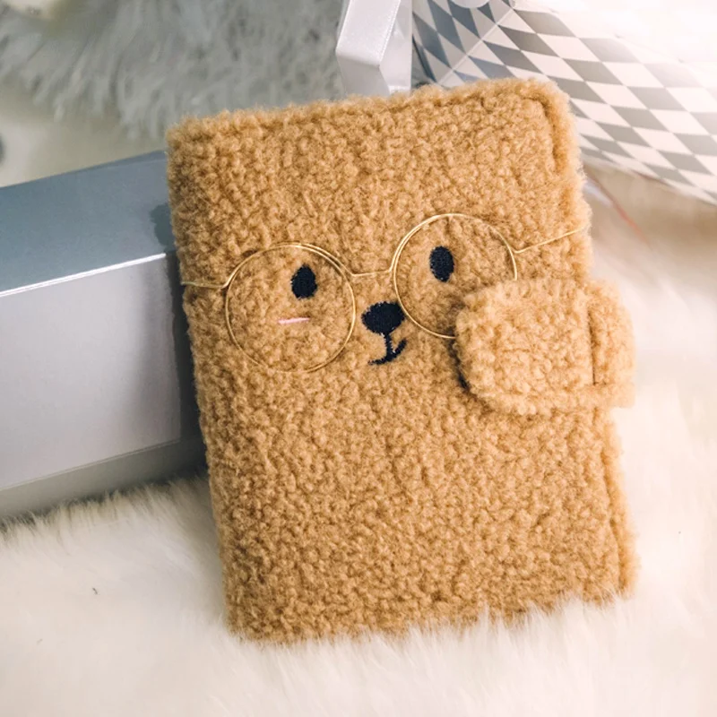 

Japanese Fashion Soft Bear Face Diary Cover Suit For Standard A5/A6 Fitted Paper Book Kawaii DIY Journal Gift