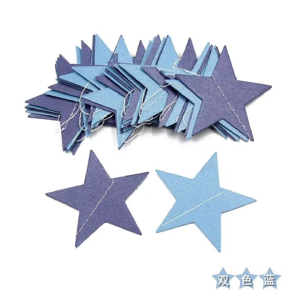 

New Fashion Colorful Stars Hang a Flag Birthday Party Party Background Decoration Pentagram Home Decoration Banners