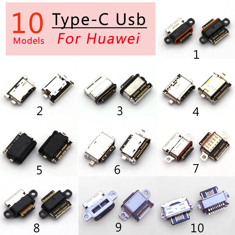 10 моделей разъемов USB Type-C для зарядки разъем Huawei Mediapad P10 P20 P30 P40 Lite Pro Plus M3 M5 View |