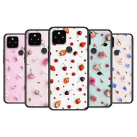 rose floral flower soft tpu silicone black cover for google pixel 5 4a 5g 4 xl phone case