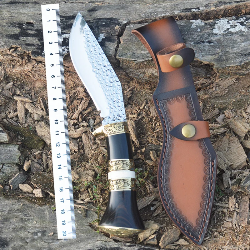 Fixed Blade Knife Free shipping Sharp D2 Steel hand forged camping defensive tactical survival knife portable hunting knife