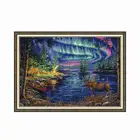 Штампованные наборы для вышивки крестиком с северным светом, вышивка детской картины 11CT 14CT, подсчитанная нить, тканевая игла, подарки для домашнего декора