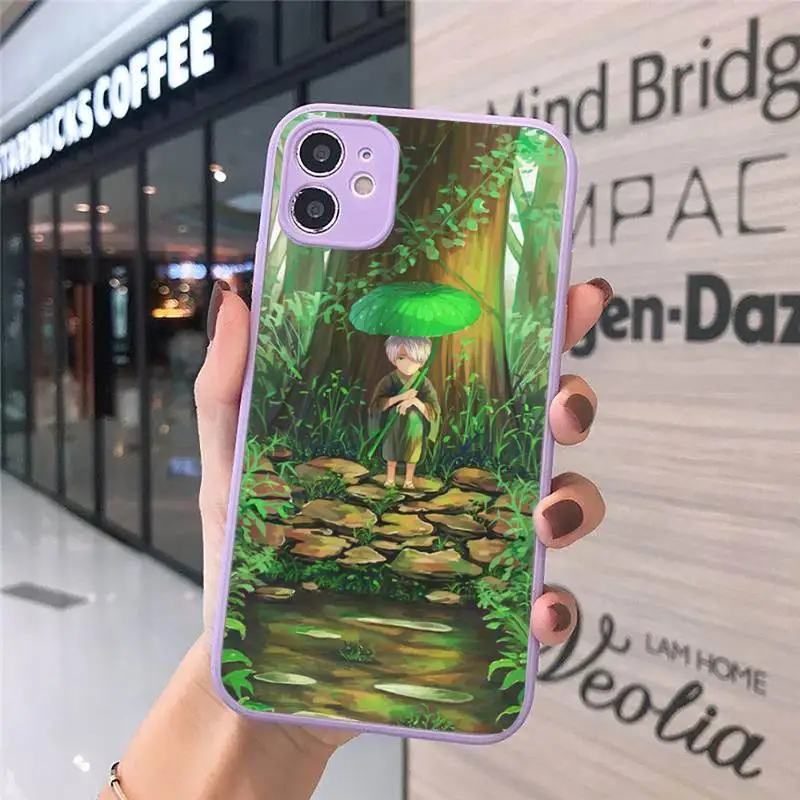 

Mushishi Japanese Anime Phone Case Matte transparent For Purple iPhone 12 Mini 11 Pro XR XS Max 7 8 Plus X Back Cover