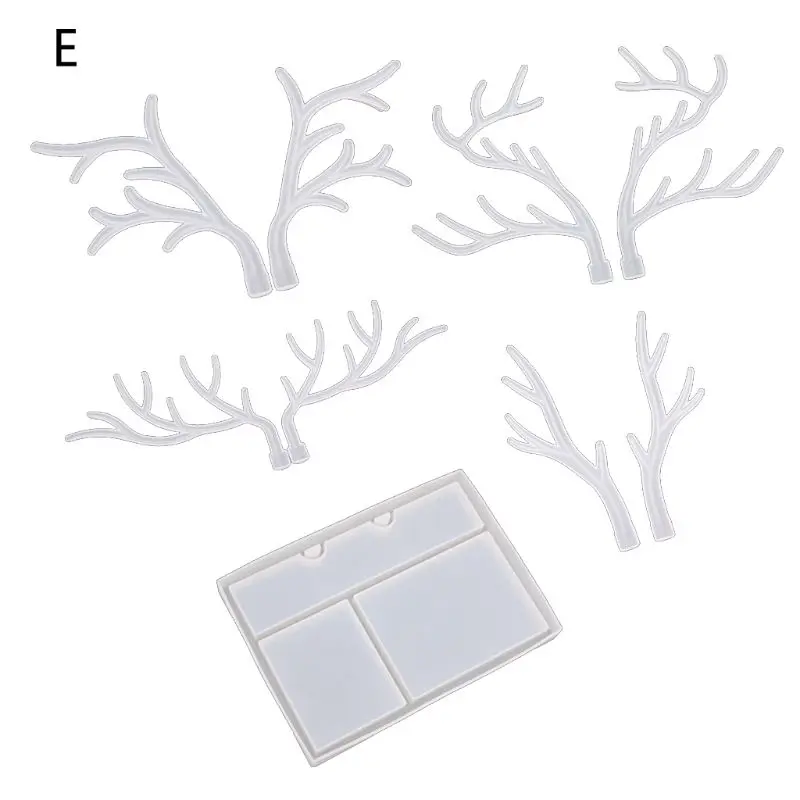 

Christmas Elk Jewelry Rack Resin Casting Molds Deer Anlter Jewelry Storage Box Silicone Resin Trays Mold Set Art Crafts