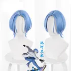 Парик для косплея из аниме SK Langa, термостойкий, с градиентными синими короткими прямыми волосами Mullet, SK8 the Infinity SK Eight