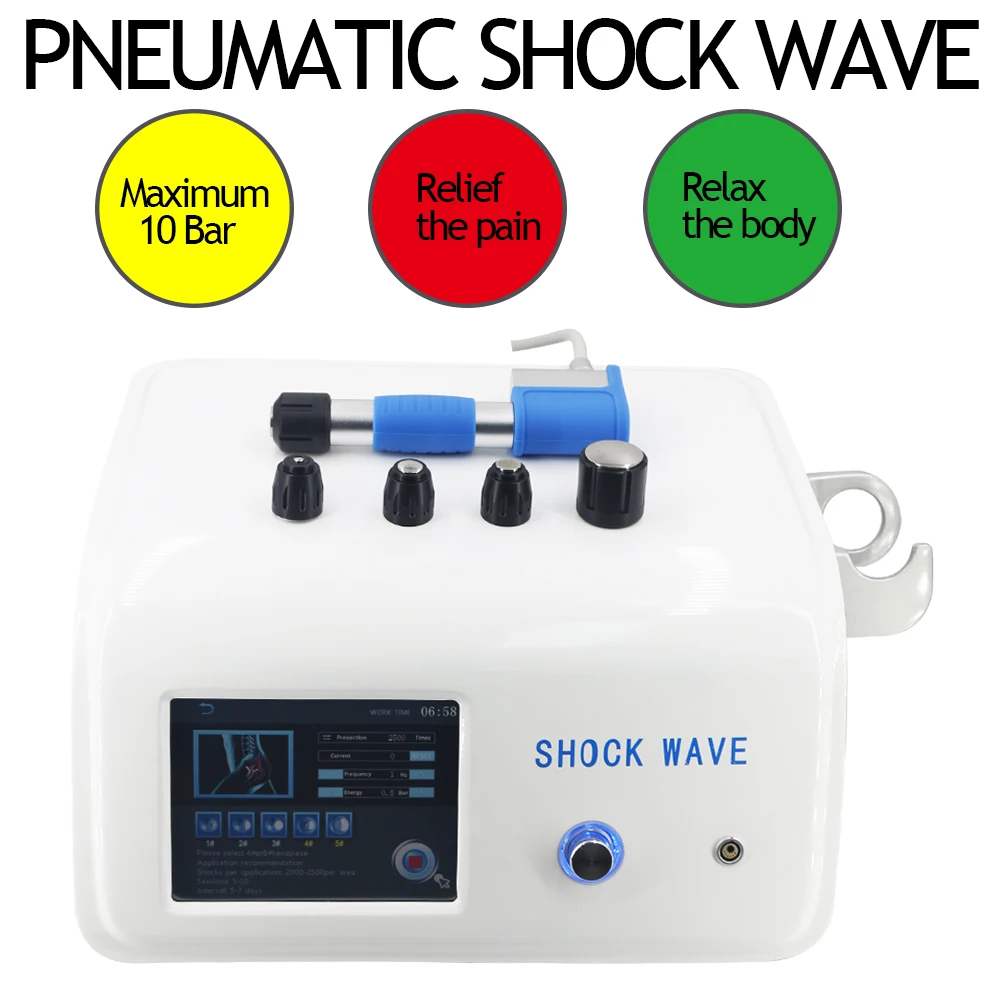 

10 Bar Pneumatic Shockwave Therapy Machine For ED Treatment Physical And Patellar Tendonitis Pain Relief Shock Wave Massager