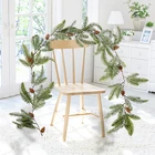 150 см искусственная Цветочная лоза Рождественская имитация ягод, сосновые орехи листья из ротанга для дома, гирлянда, украшение, Рождественский праздничный Декор