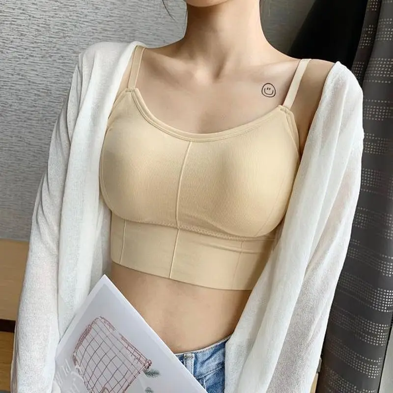 

Women's Beautiful Back Underwear Korean Version Camisole Tube Top Wrap Bra Without Steel Ring Sexy Inner Wear Outer Wear