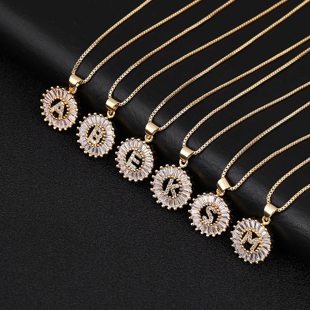 Цепочка с подвеской буквами инициала для женщин ожерелье кулоном в коробке