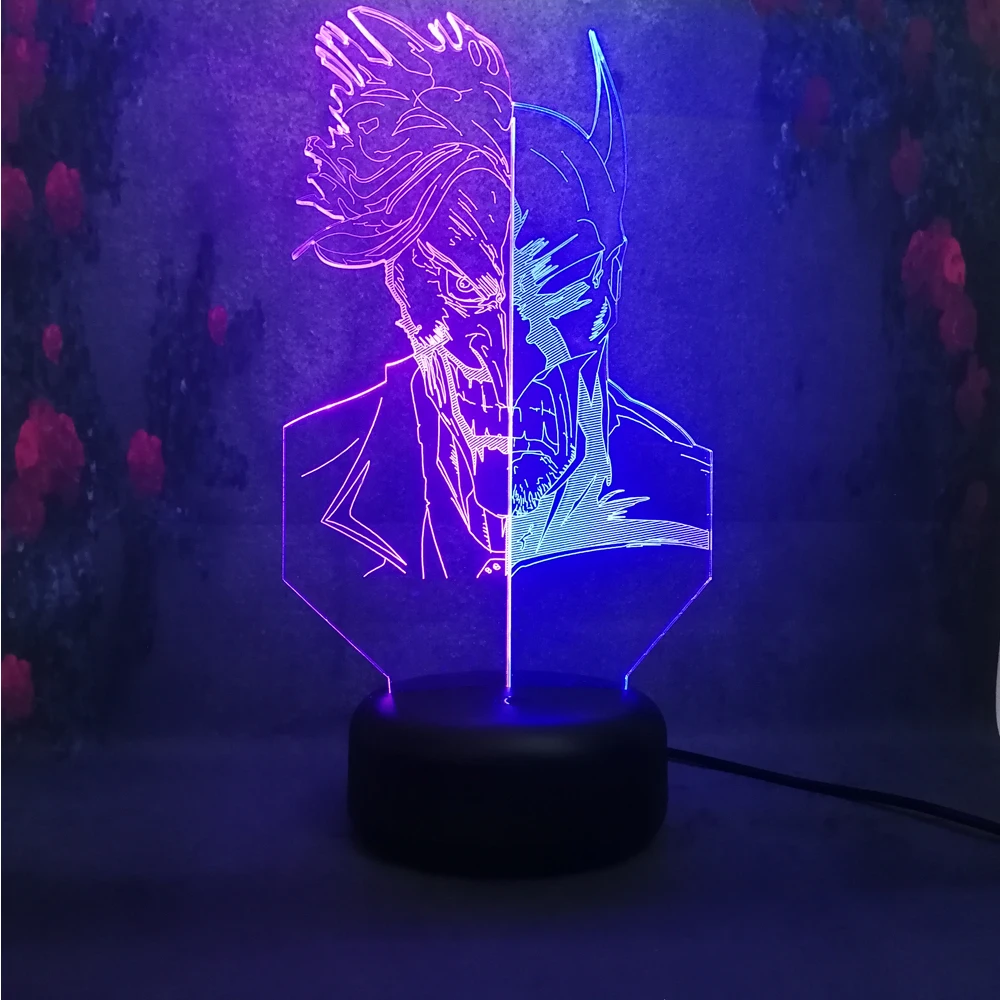 Креативный хит продаж Супергерой двусторонний визуальный градиент ночник лампа