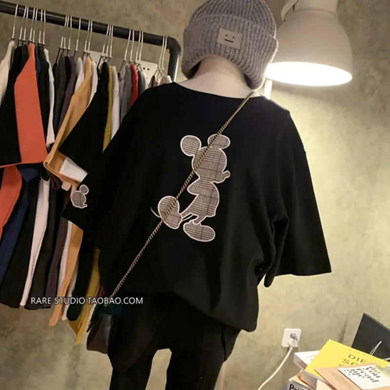 Новинка лета 2020 женская футболка с Микки Маусом женские свободные белые рубашки