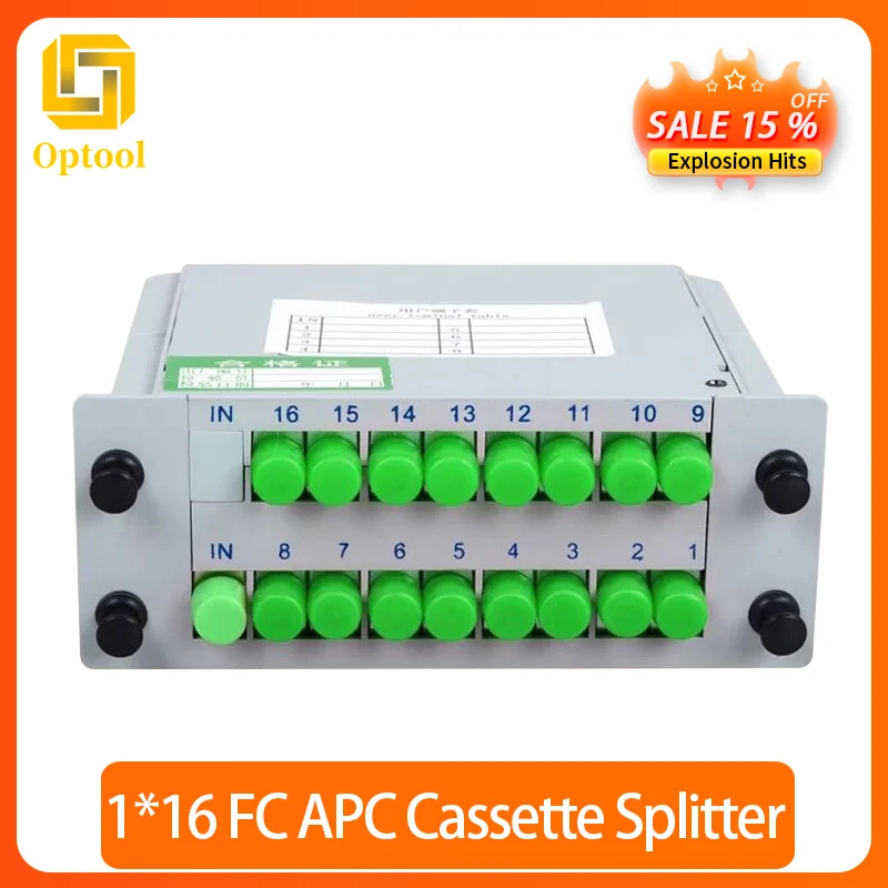 

FC/ APC Fiber Optic Splitter 1x16 Optic PLC Splitter Cassette Box Card Inserting Type Optical FTTH PLC Splitter Free Shipping
