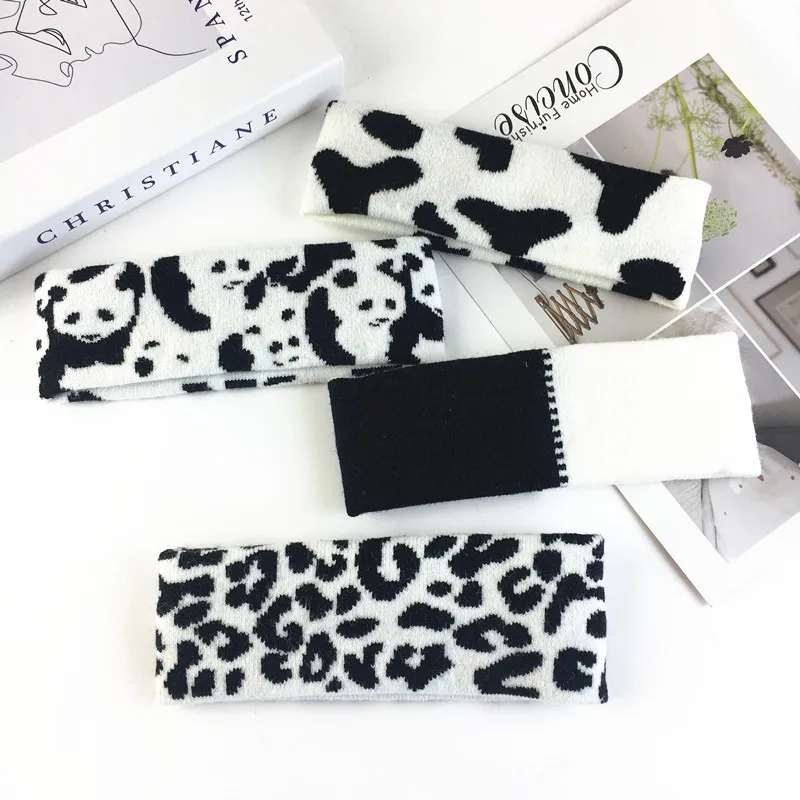 

Fashion Personality Retro Zebra Pattern Hair Band Stretch Knitted Wool Headband Sports Yoga Fitness Compression ободок для волос
