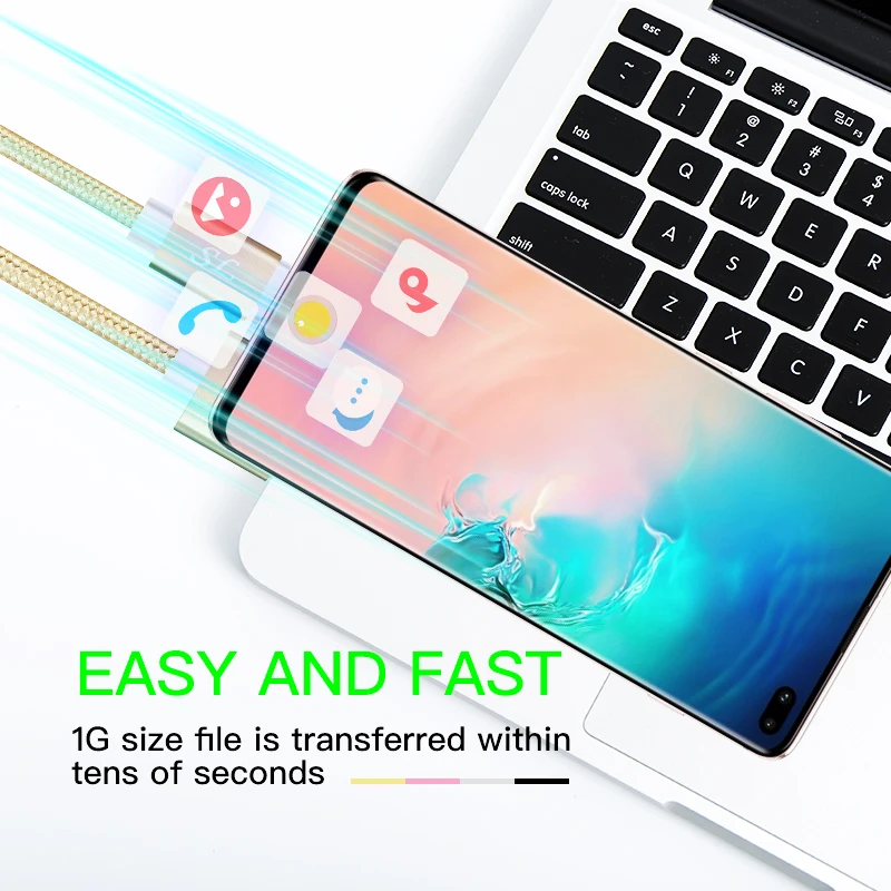 Shuliancable USB Type C Cable braided Data Fast Charger Cable For Samsung Xiaomi Redmi Note 7 Mi 9t USB-C Cabo Wire 1m 1.5m 2m