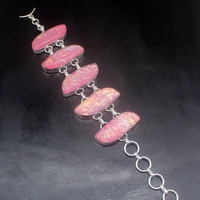 gemstonefactory jewelry big promotion single unique 925 silver pink dichroic glass women charm bracelet 21cm 20213227
