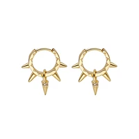 new punk women men hoop earrings gold and silver rivet small zircon earring ring unisex jewelry accessories 2021 trend