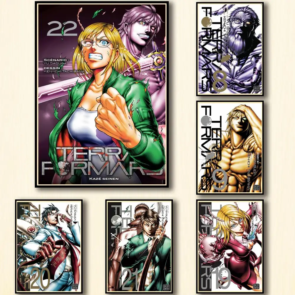 Искусственное аниме, терраформатические фотообои, белая бумага, плакат, необычная Наклейка на стену для кофейни, бара