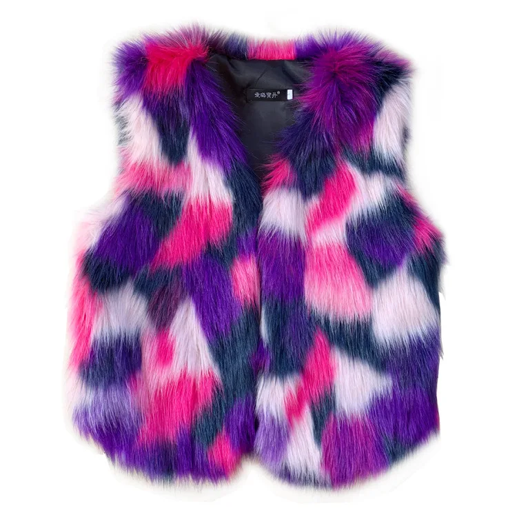 

New Fashion Women Winter Clothing Color High Imitation Fox Fur Vest Waistcoat