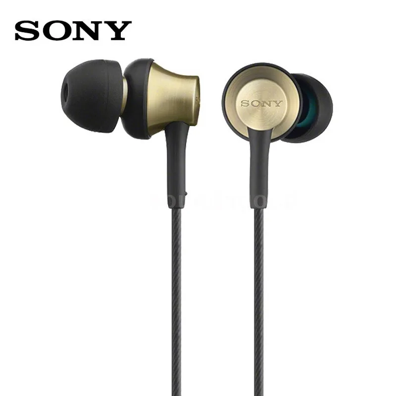 Золотой Оригинальные наушники SONY EX650AP, металлические наушники-вкладыши с микрофоном для XPERIA 1 10 Plus XZ1 XZ2 XZ3 Premium X XA1 XA2 XZ - Цвет: Золотой