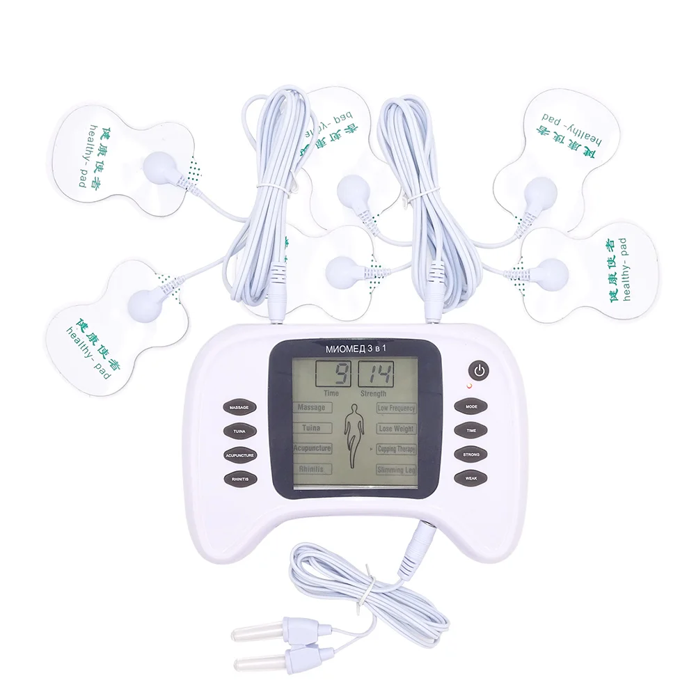 

Digital Acupuncture Neck Massager 8 Mode Pain Relief Laser Nose Rhinitis Therapy Dual Channel Output EMS Tens Machine Relax