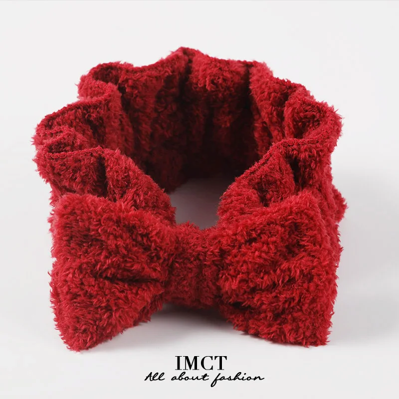 Аксессуары для волос 2019 Коралловая Флисовая Повязка на голову с бантом мытья