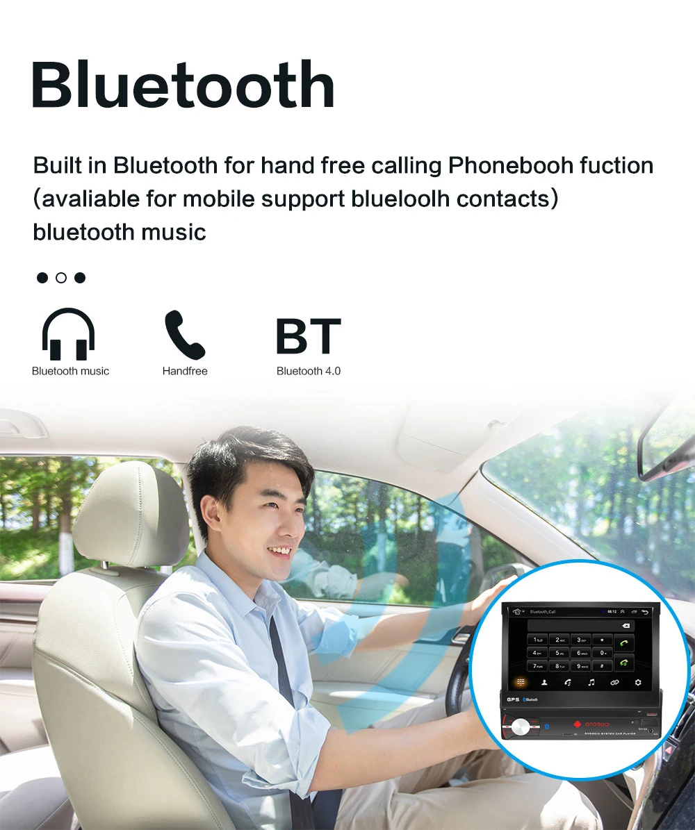 Автомагнитола 1DIN Android 9 GPS-навигация Bluetooth камера заднего вида автомобильное радио