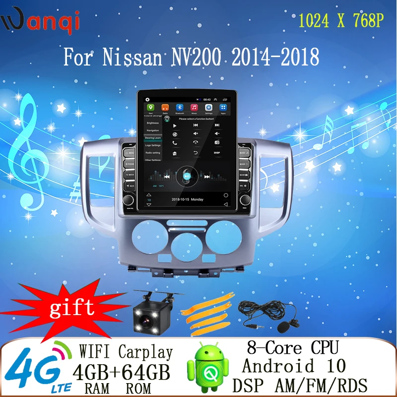 

Мультимедийный плеер на Android 10, 9,7 дюйма, с GPS, для Nissan NV200, 2014-2018 гг.