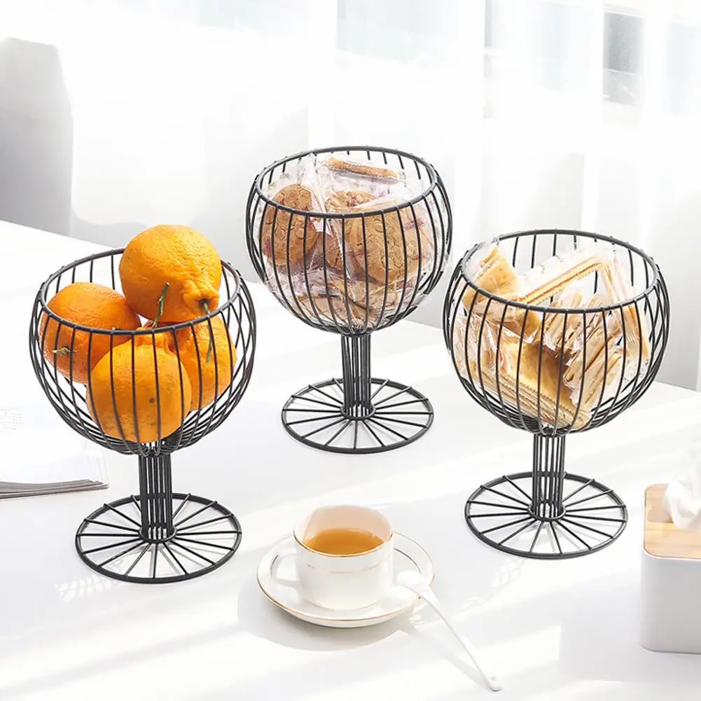 

HOT SALES!!! Metal Glass Shape Desktop Fruit Holder Organizer Snacks Storage Tray Bowl Basket Wholesale Dropshipping New Arrival