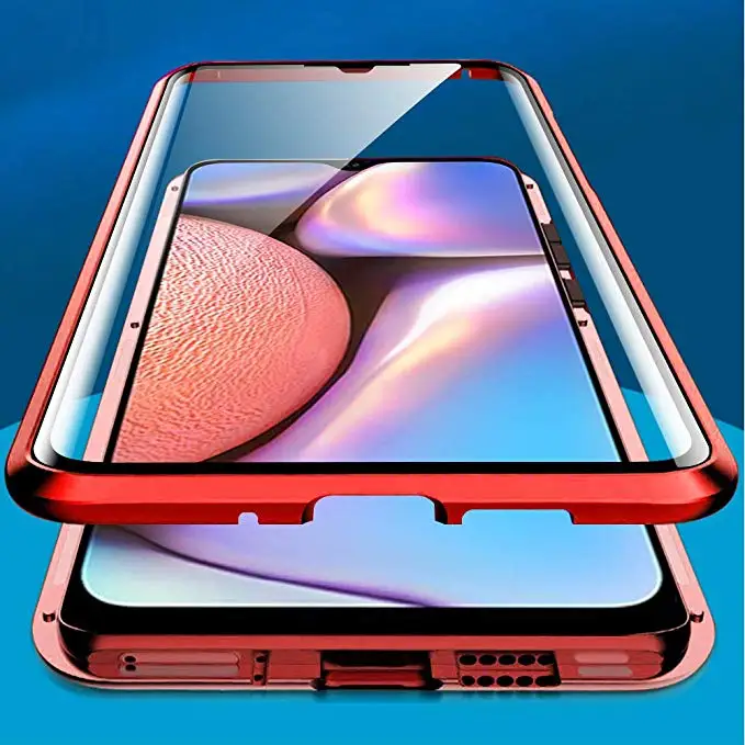 Магнитный чехол для Samsung Galaxy A10 s A10s телефона A50s двойной из закаленного стекла на
