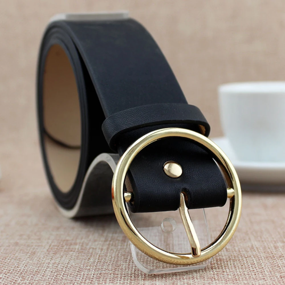 Ремень для брюк и Юбки Женский Модный классический кожаный пояс с круглой