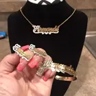 Набор из бамбуковые обручи серег в стиле хип-хоп, с именем на заказ, серьги в БАМБУКОВОМ стиле, подарок, индивидуальные серьги