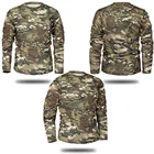 Мужская тактическая камуфляжная футболка с длинным рукавом, быстросохнущая армейская рубашка в стиле милитари на весну и осень, брендовая одежда, мужская футболка