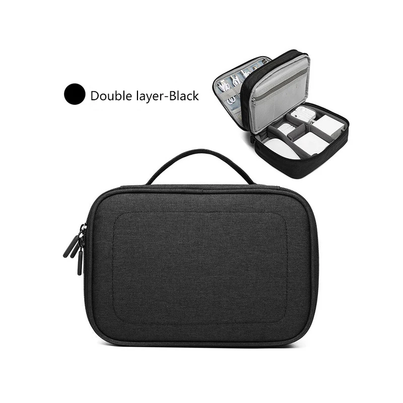 

LIYIMENG Portable Polyester Cable Bag Hard Drive Ipad Mini Storage Pouch Kit Case Accessories Digital USB Gadget Organizer