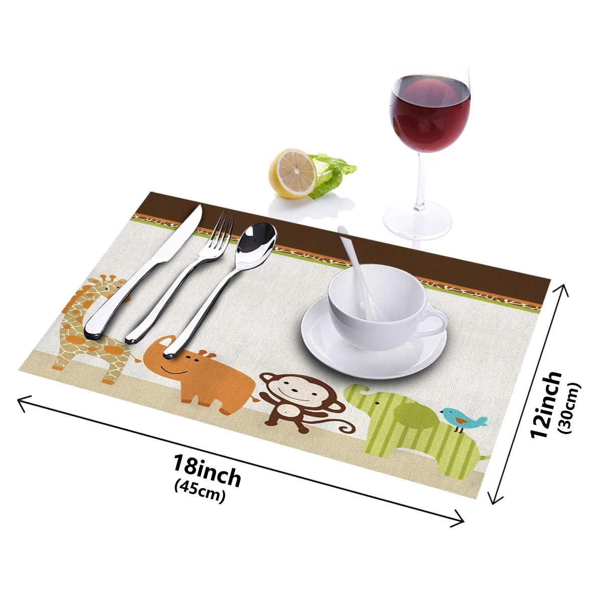 4 6 штук в партии комплект подложки под столовые приборы виде мультяшных животных