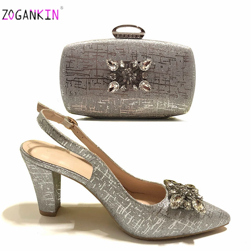 Зрелые нигерийские Женские королевские свадебные туфли и сумка для вечеринки