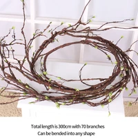 3m plastic rattan wreath artificial tree branches real touch rattan flower vine home wedding garden decoration hanging flowers