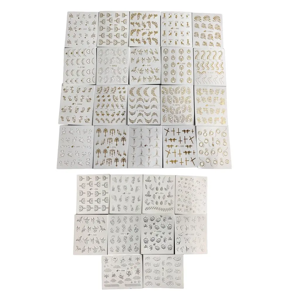 Новый полный красоты 30 шт. золотой серебряный ноготь водная связка с перьями и