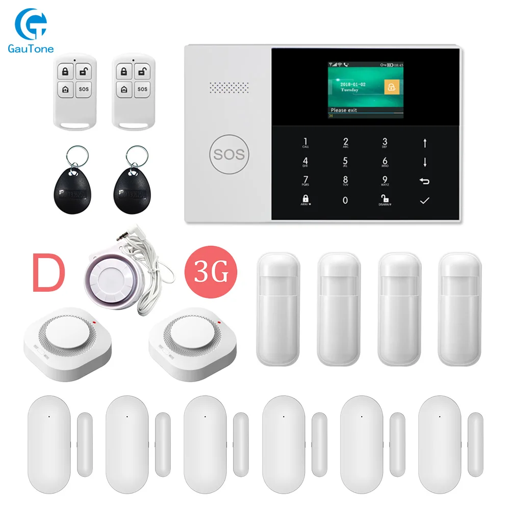 GT-010-3G-PG105-D wifi 3g беспроводная домашняя Интеллектуальная охранная противопожарная Охранная Сигнализация приложение дистанционное управление для iOS и Android - Цвет: GT-010-3G-PG105-D